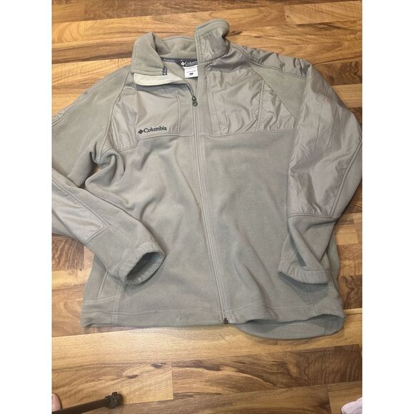 Columbia Other - Vintage 2000s‎ Y2K Champion Fleece Jacket Coat Full Zip Up Mens L Tan